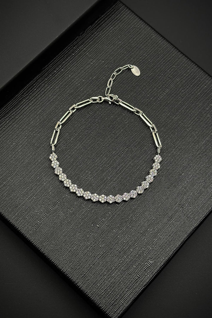 NVM FRNCH 925 Sterling Silver Zircon Stone White Color Tennis Men's Bracelet FRJ12243-3243-A - Irvine