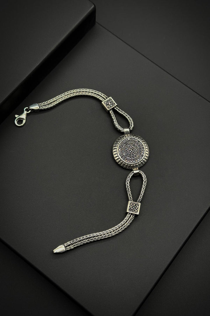 NVM FRNCH 925 Sterling Silver Zircon Stone Silver Color Men's Bracelet FRJ11995-2095-A - Cadereyta Jiménez