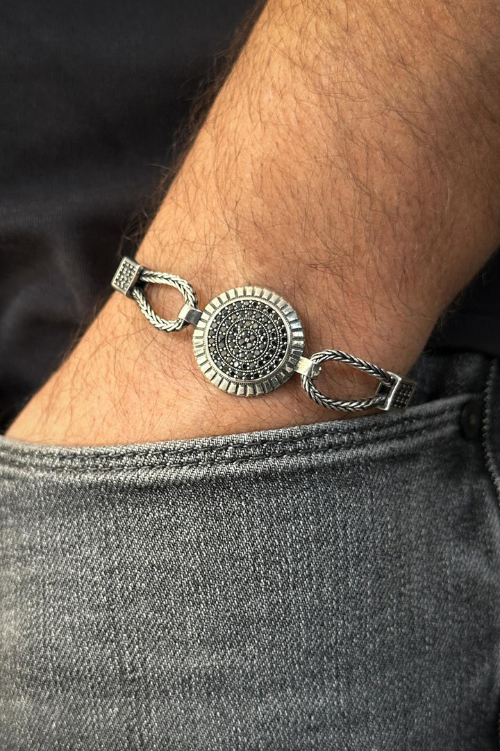 NVM FRNCH 925 Sterling Silver Zircon Stone Silver Color Men's Bracelet FRJ11995-2095-A - Cadereyta Jiménez