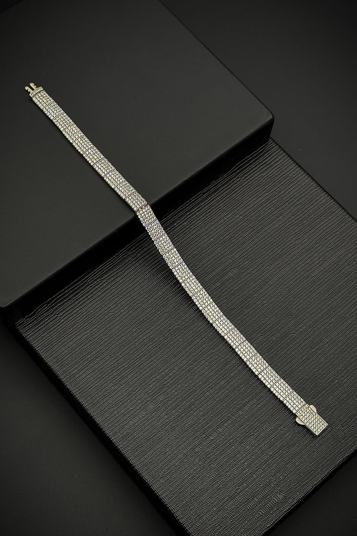 NVM FRNCH 925 Sterling Silver Zircon Stone Silver Color Tennis Men's Bracelet FRJ12103-3103-A - Pontiac