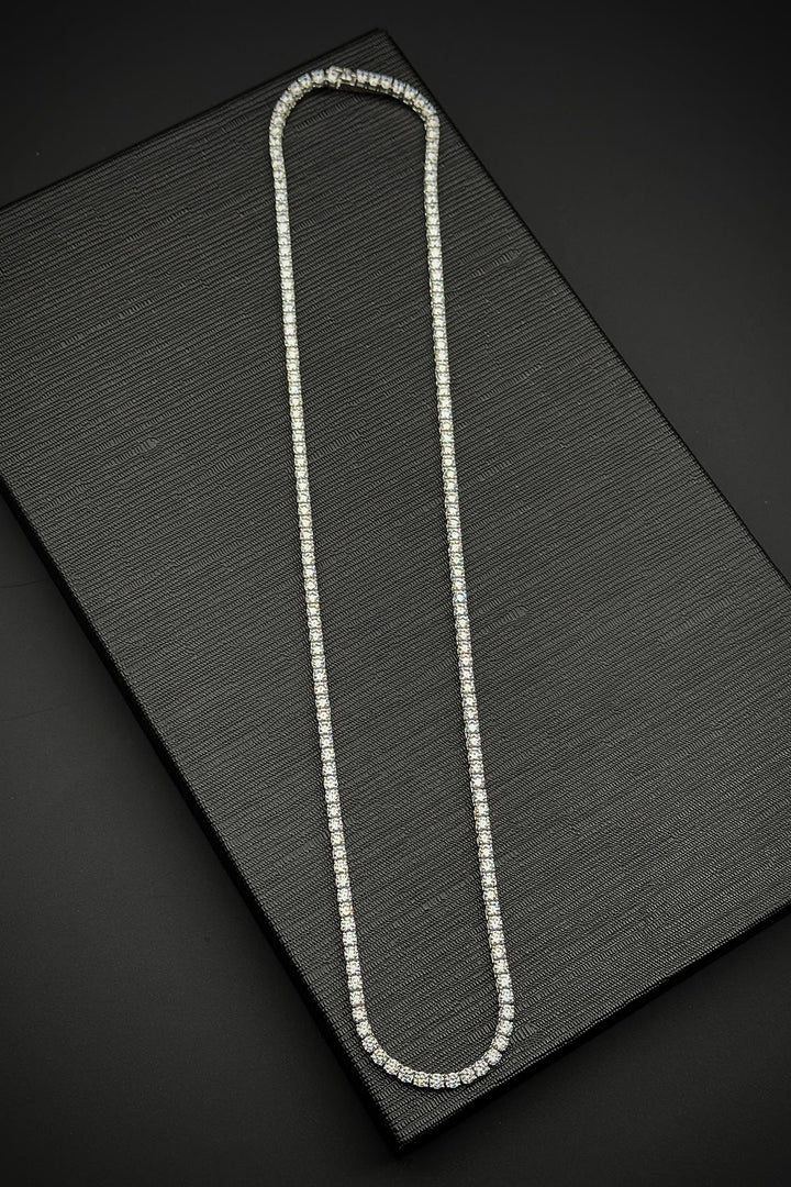 NVM FRNCH 925 Sterling Silver Zircon Stone Silver Color Tennis Men's Necklace FRJ30718-818-A - Chetumal