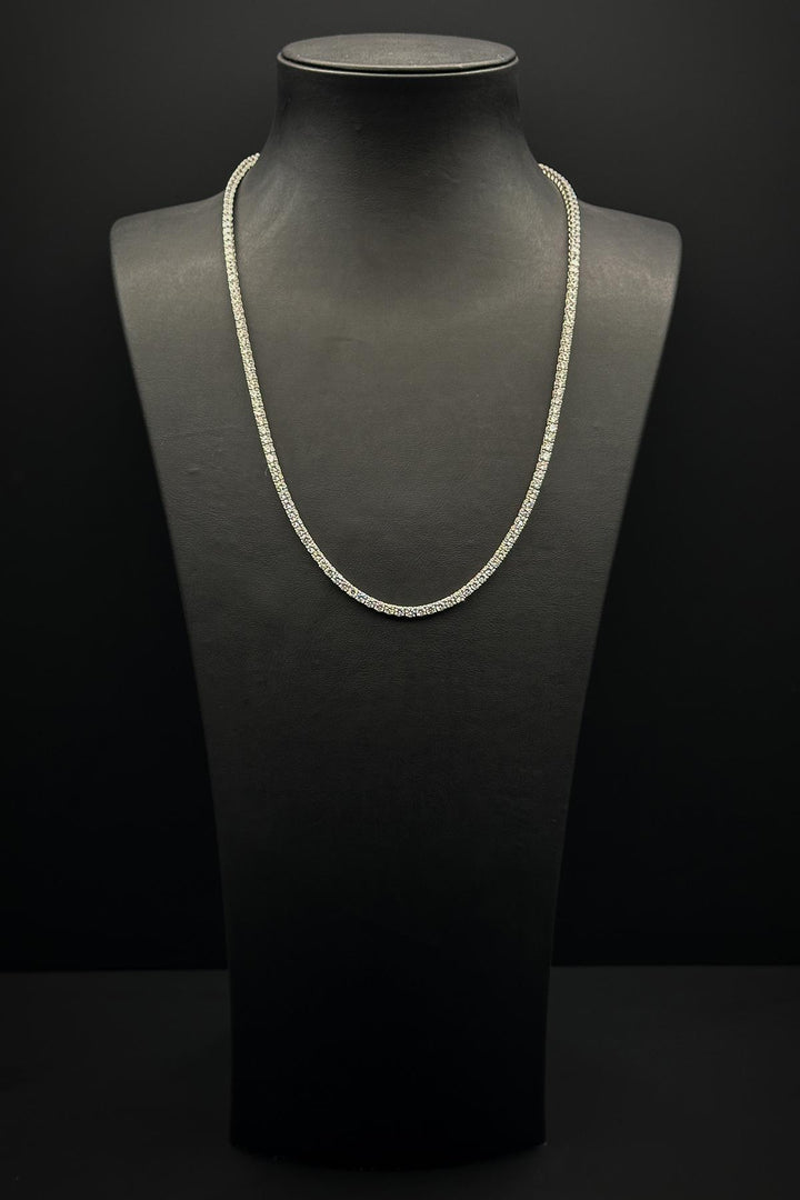 NVM FRNCH 925 Sterling Silver Zircon Stone Silver Color Tennis Men's Necklace FRJ30718-818-A - Chetumal