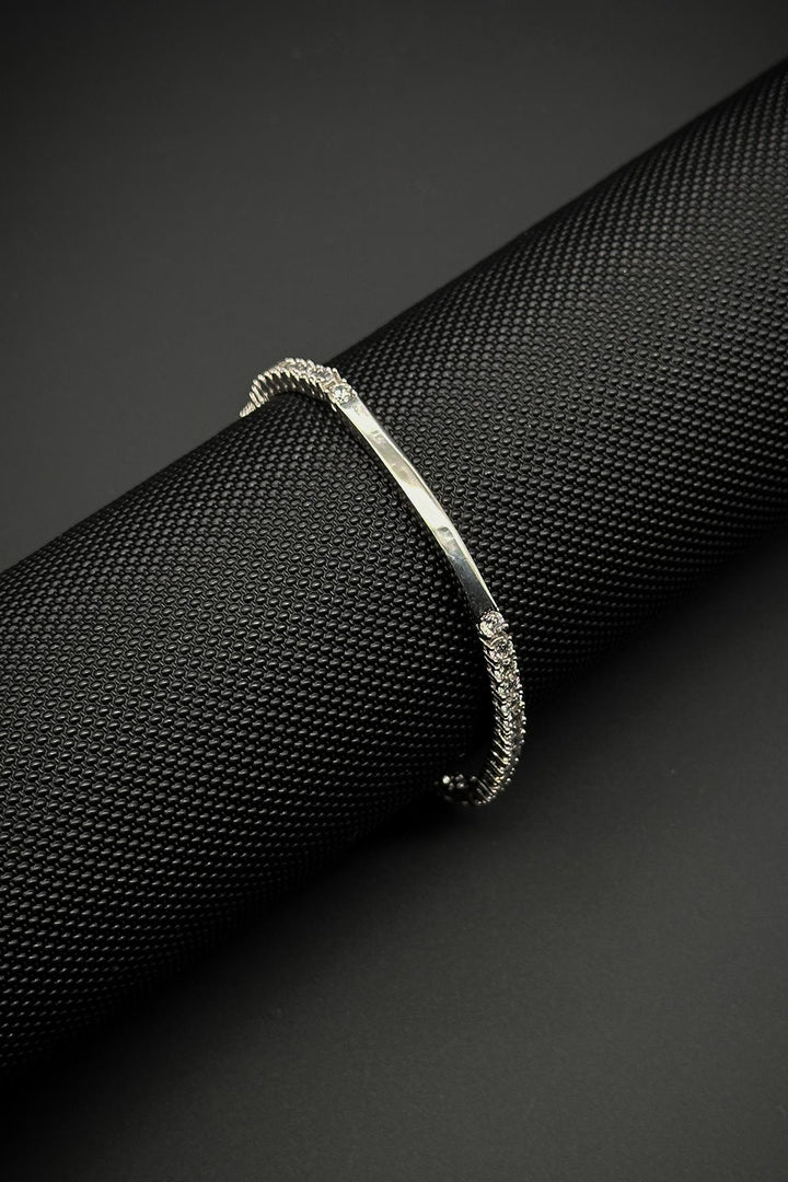 NVM FRNCH 925 Sterling Silver Zircon Stone Silver Color Tennis Men's Bracelet FRJ12162-3162-A - Slobozia
