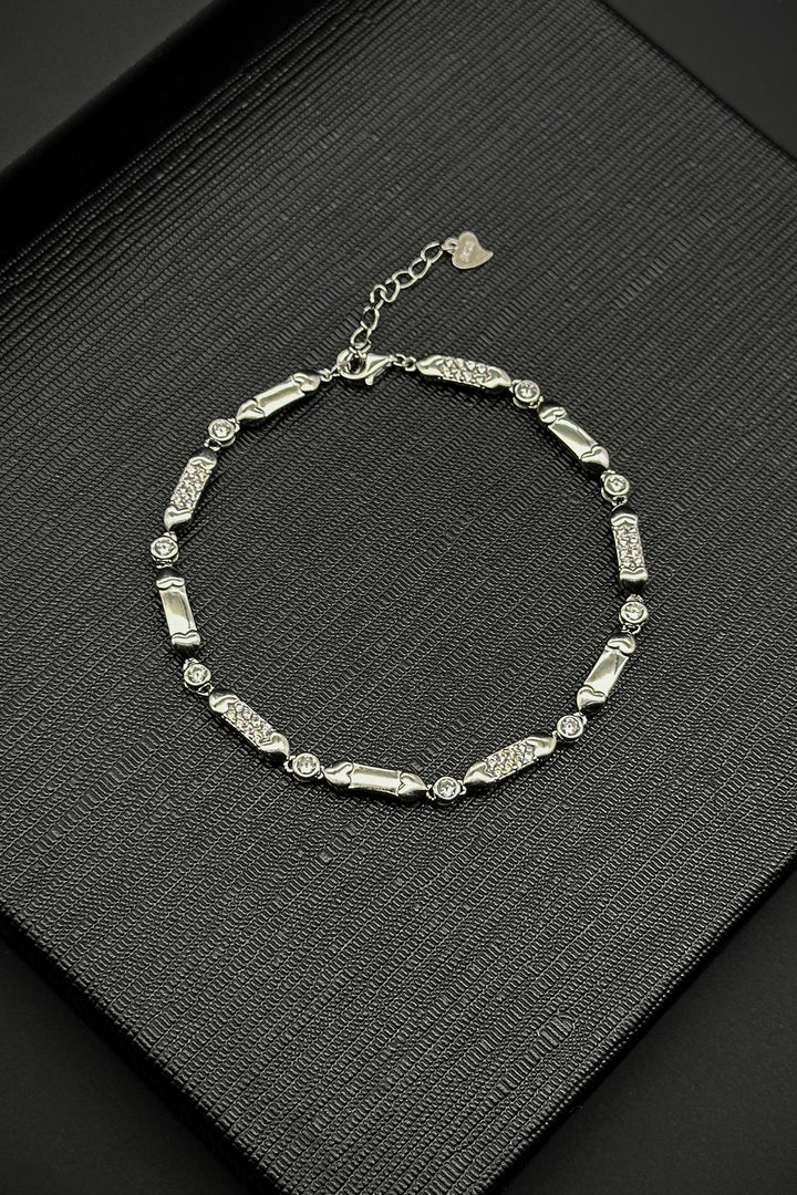 NVM FRNCH 925 Sterling Silver Zircon Stone Silver Color Tennis Men's Bracelet FRJ12177-3177-A - Dresden
