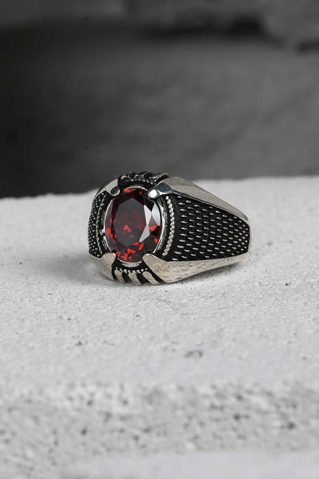 NVM FRNCH 925 Sterling Silver Zircon Stone Brown Color Men's Ring FRJ6009393-K17 - Lakewood