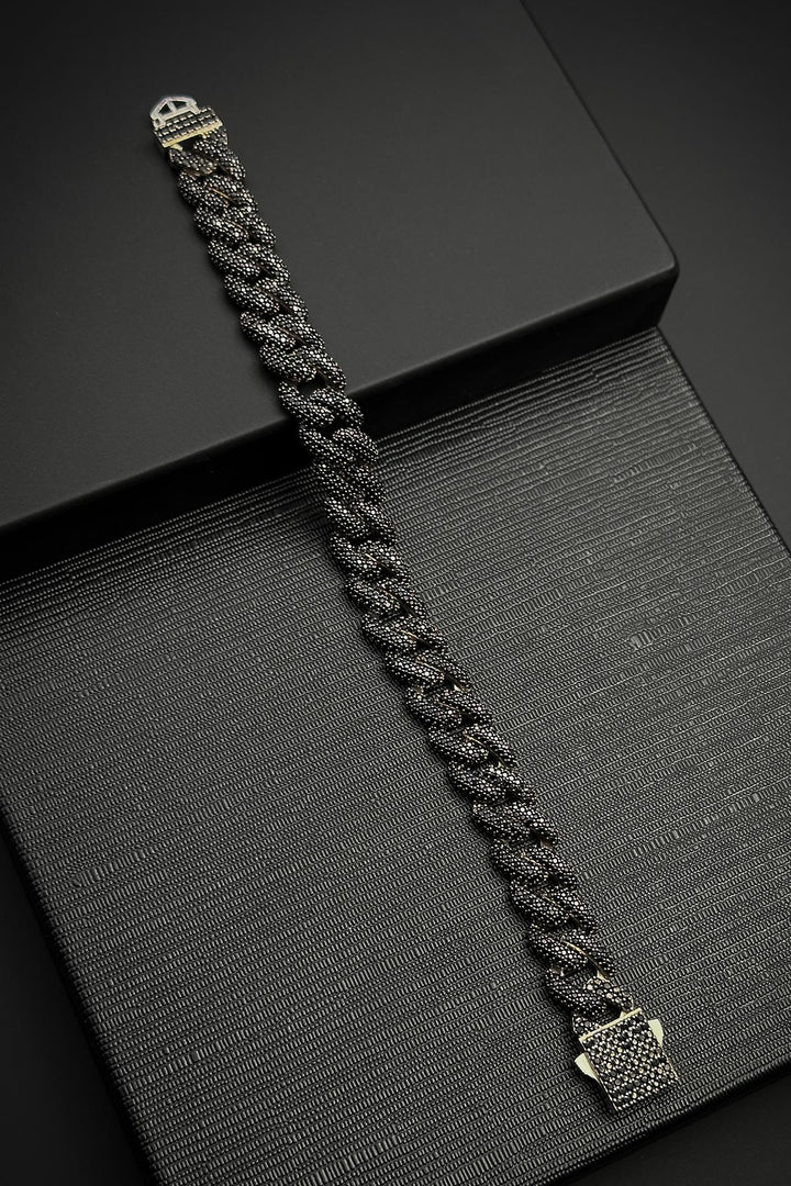 NVM FRNCH 925 Sterling Silver Black Color Tennis Bracelet with Zircon Stone FRJ12452-3452-S - Atlanta