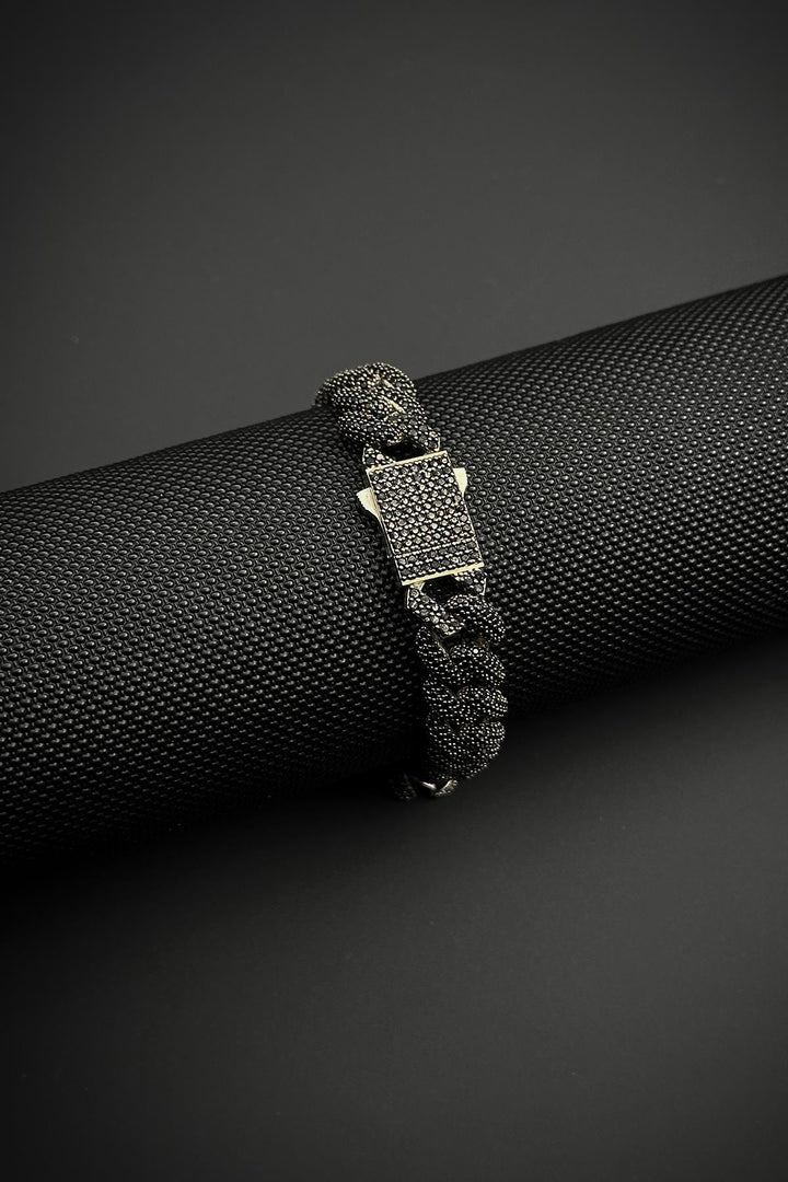 NVM FRNCH 925 Sterling Silver Black Color Tennis Bracelet with Zircon Stone FRJ12452-3452-S - Atlanta