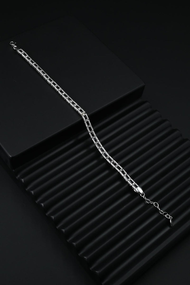 NVM FRNCH 925 Sterling Silver Zircon Stone Black Color Tennis Men's Bracelet FRJ12181-3181-SB - Catania