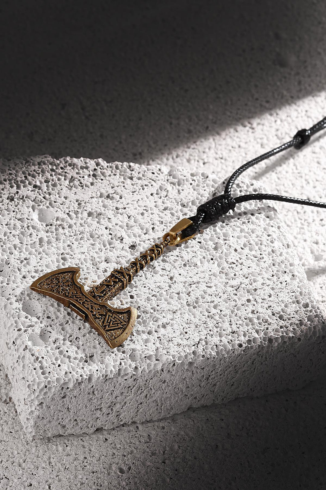 NVM FRNCH Axe Figured Distressed Black Color Men's Necklace FRJ30435-535-B3 - Wilmington