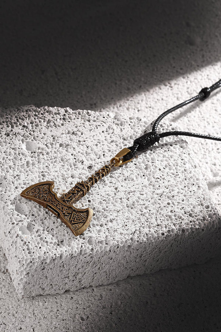 NVM FRNCH Axe Figured Distressed Black Color Men's Necklace FRJ30435-535-B3 - Wilmington