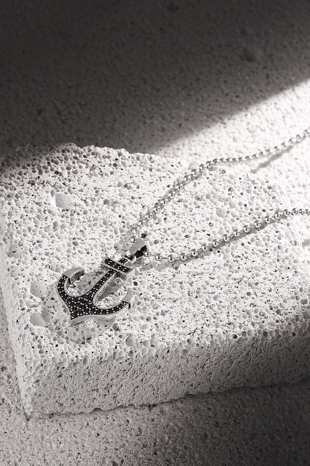 NVM FRNCH Anchor Figure Zircon Stone Antique Silver Color Men's Necklace FRJ30426-526-A2 - Birmingham