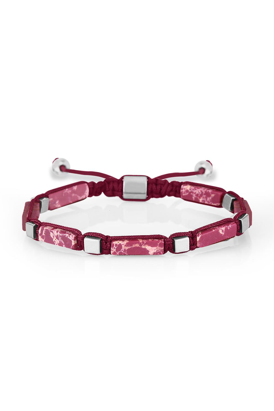 NVM FRNCH Natural Stone Purple Adjustable Men's Bracelet FRJ11253353-MO - Pine Hills