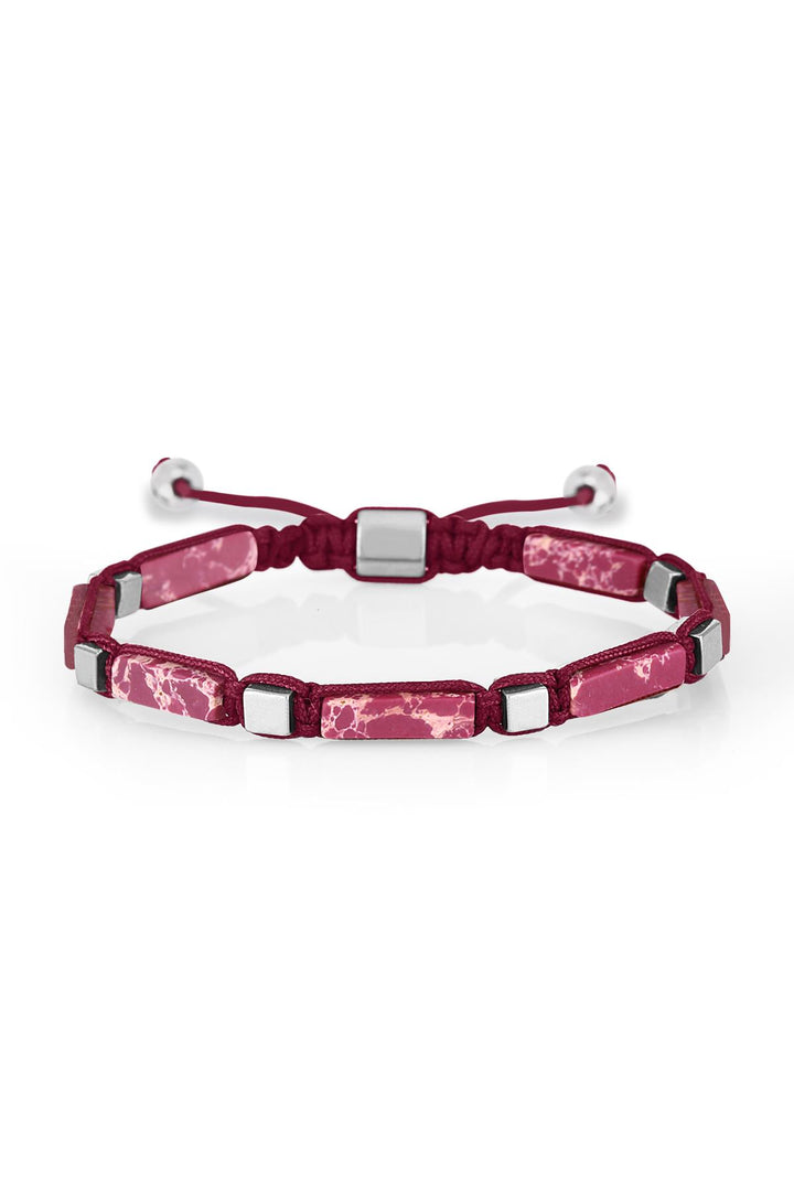 NVM FRNCH Natural Stone Purple Adjustable Men's Bracelet FRJ11253353-MO - Pine Hills
