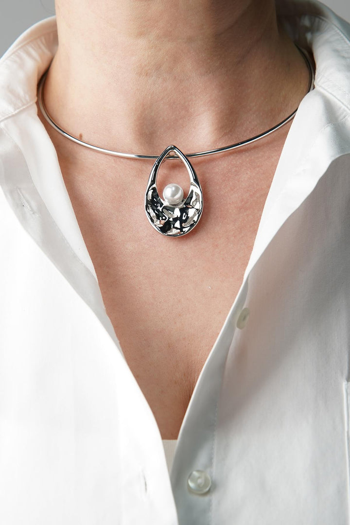 NVM FRNCH Silver Color Special Design Women's Necklace-Earring Set FRJ30830-930-A - Pallíni