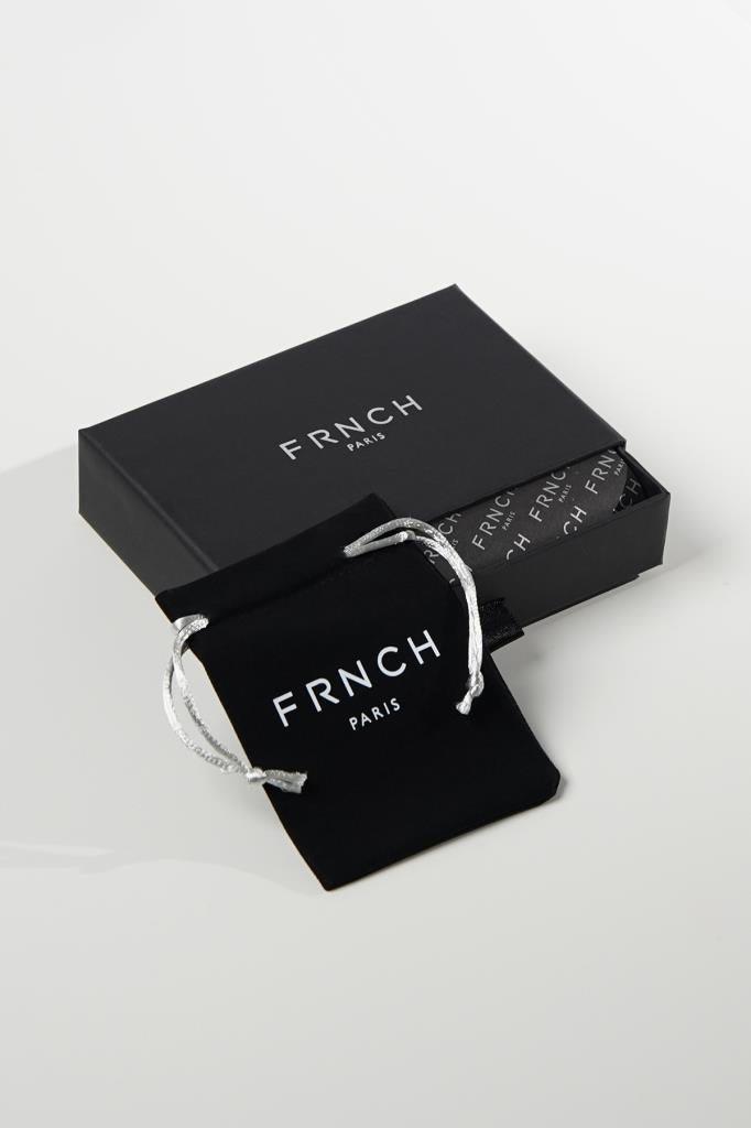 NVM FRNCH Hematite Natural Stone Detailed Leather Silver Color Men's Bracelet FRJ12448-3448-A - Chula Vista