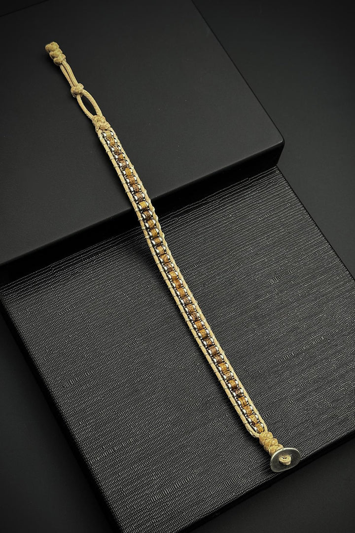NVM FRNCH Hematite and Earth Natural Stone Brown Leather Men's Bracelet FRJ12460-3460-KK - Castleford