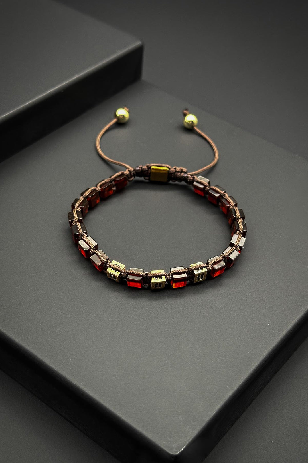NVM FRNCH Amber Stone Zircon Detailed Brown Men's Bracelet FRJ11612712-KG5 - Straubing