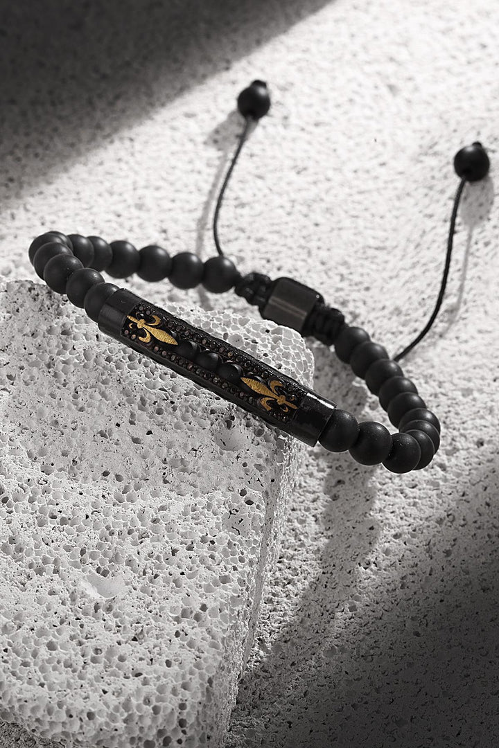 NVM FRNCH Lilyum Figured Natural Stone Men's Adjustable Handmade Bracelet FRJ11241341-B - Salem