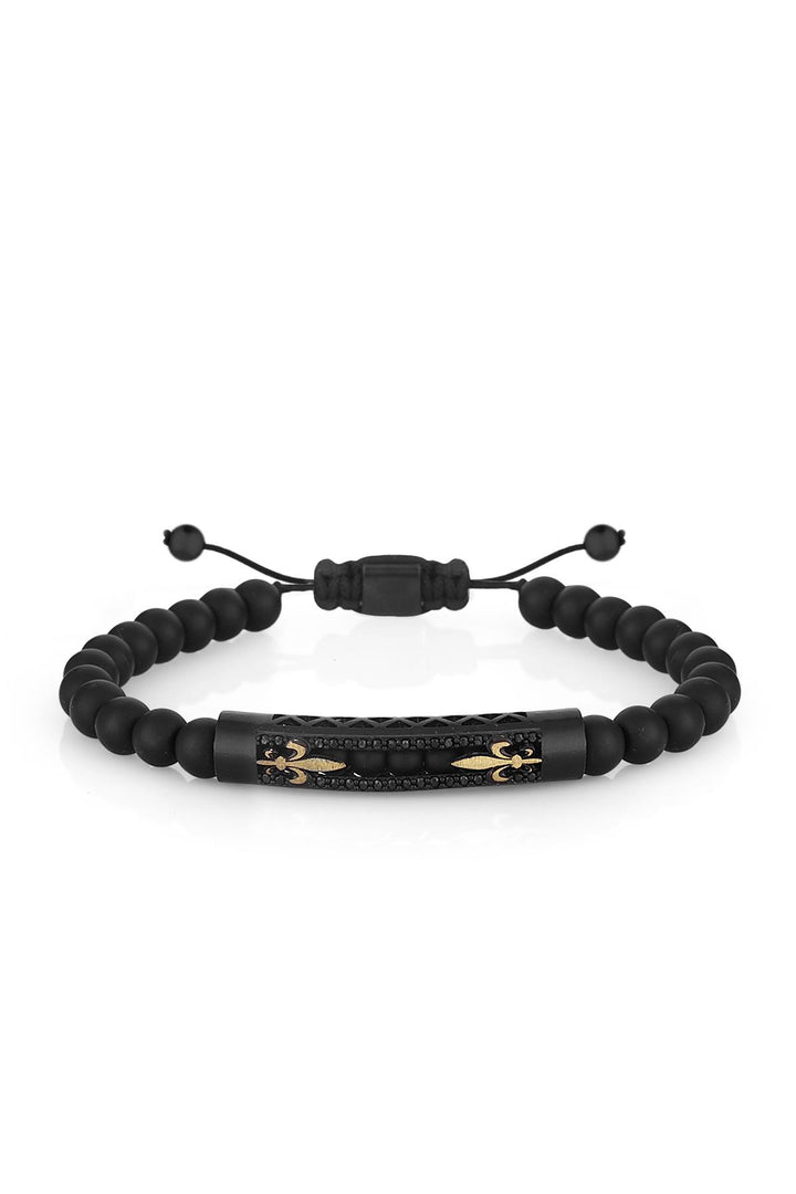NVM FRNCH Lilyum Figured Natural Stone Men's Adjustable Handmade Bracelet FRJ11241341-B - Salem