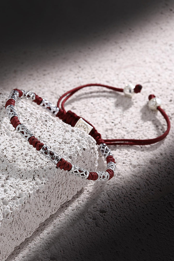 NVM FRNCH Macrame Burgundy Color Handmade Bracelet FRJ11062162-B - Valle Hermoso