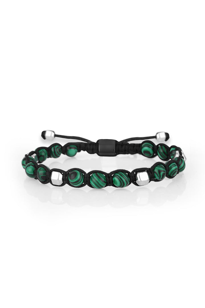 NVM FRNCH Malachite Natural Stone Green Color Adjustable Men's Bracelet FRJ11251351-Y - Hastings