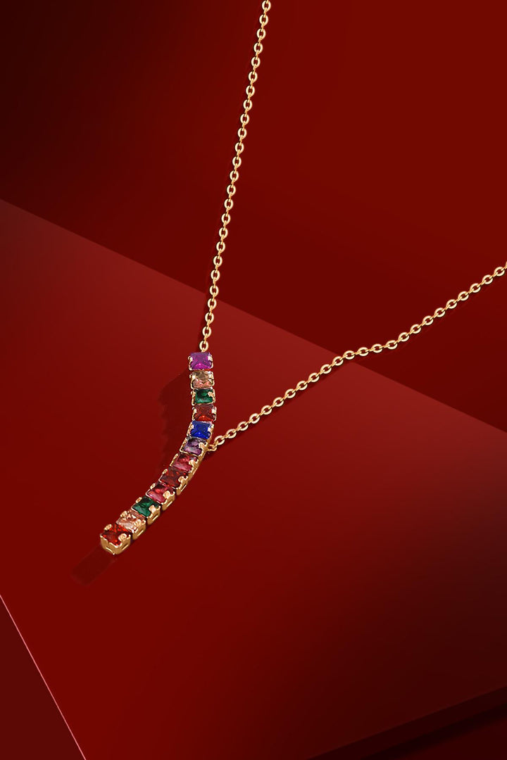 NVM FRNCH Colorful Sequined Zircon Stone Women's Necklace FRJ30421-521-G - Beloit