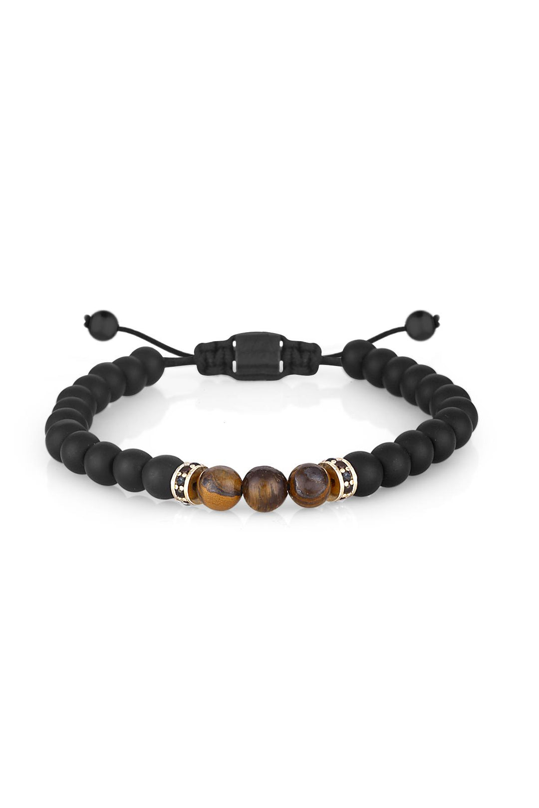 NVM FRNCH Natural Stone Double Color Adjustable Handmade Men's Bracelet FRJ11235335-G - Etten-Leur