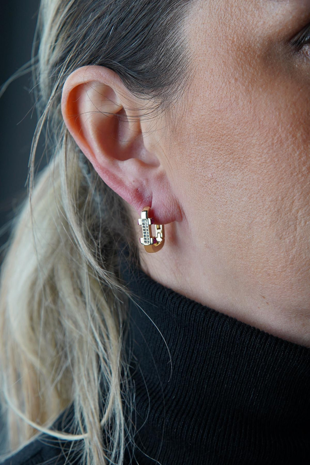 NVM FRNCH Gold Color Design Women's Earring with Zircon Stone FRJ5005656-G - Ocala