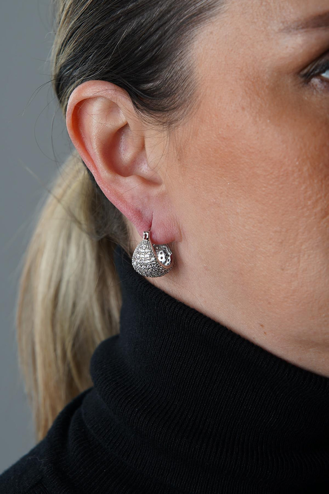 NVM FRNCH Silver Color Design Women's Earring with Zircon Stone FRJ5005151-A - Eastpointe