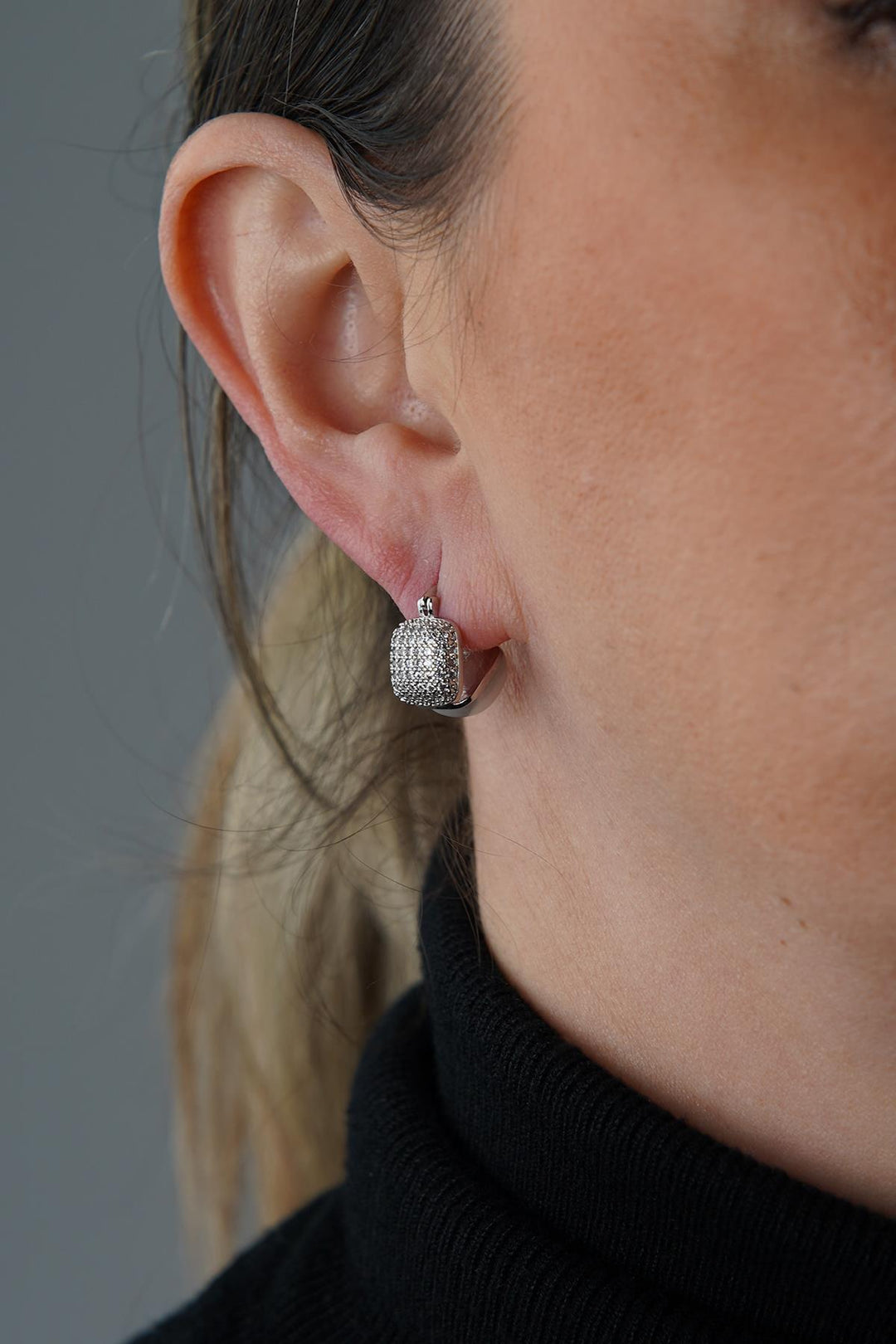 NVM FRNCH Silver Color Women's Earrings with Zircon Stone and Pearl FRJ5006060-A - Jūrmala