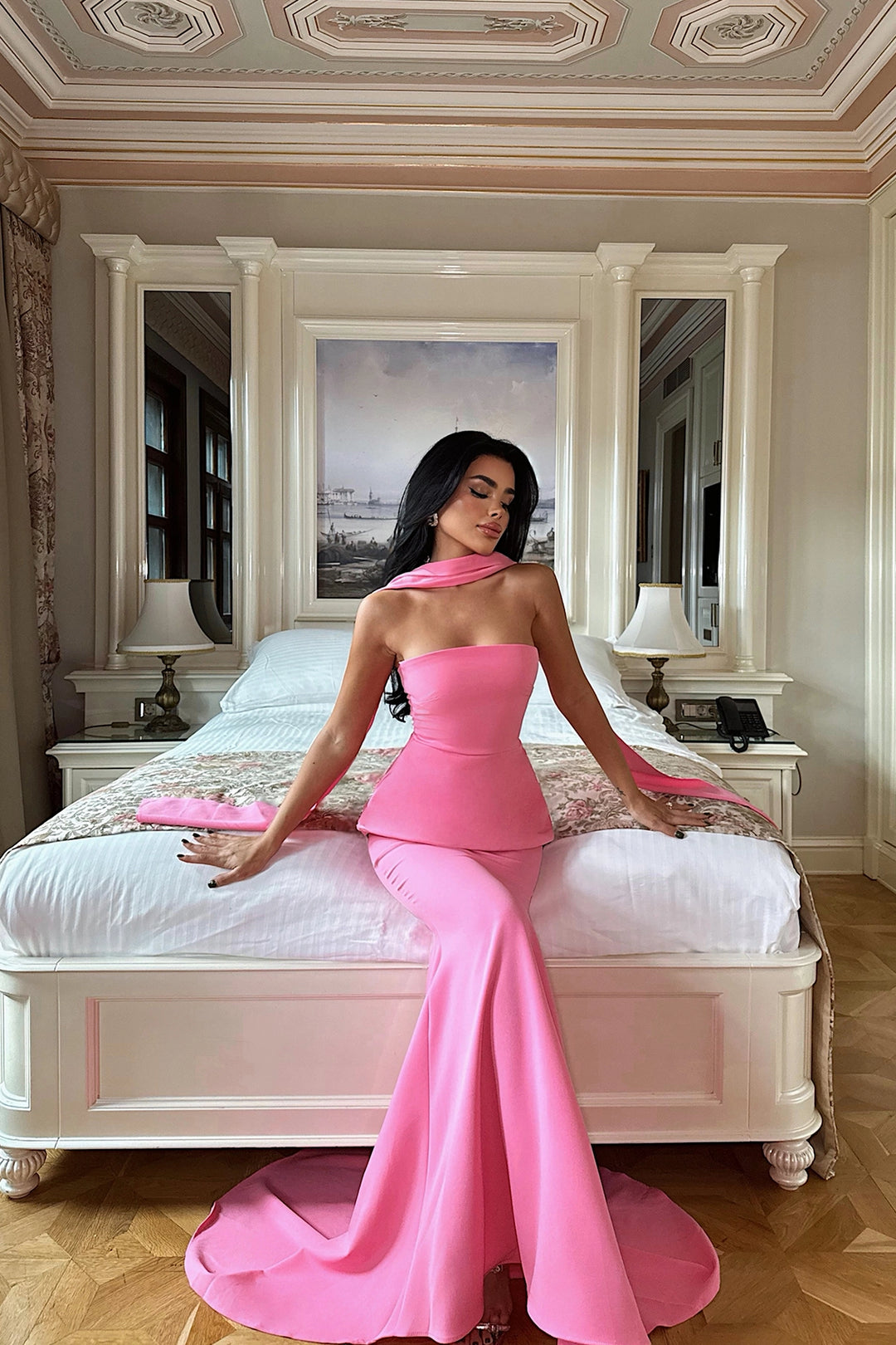 EYY Women Pink Benedita Long Scarf Dress - Cortazar