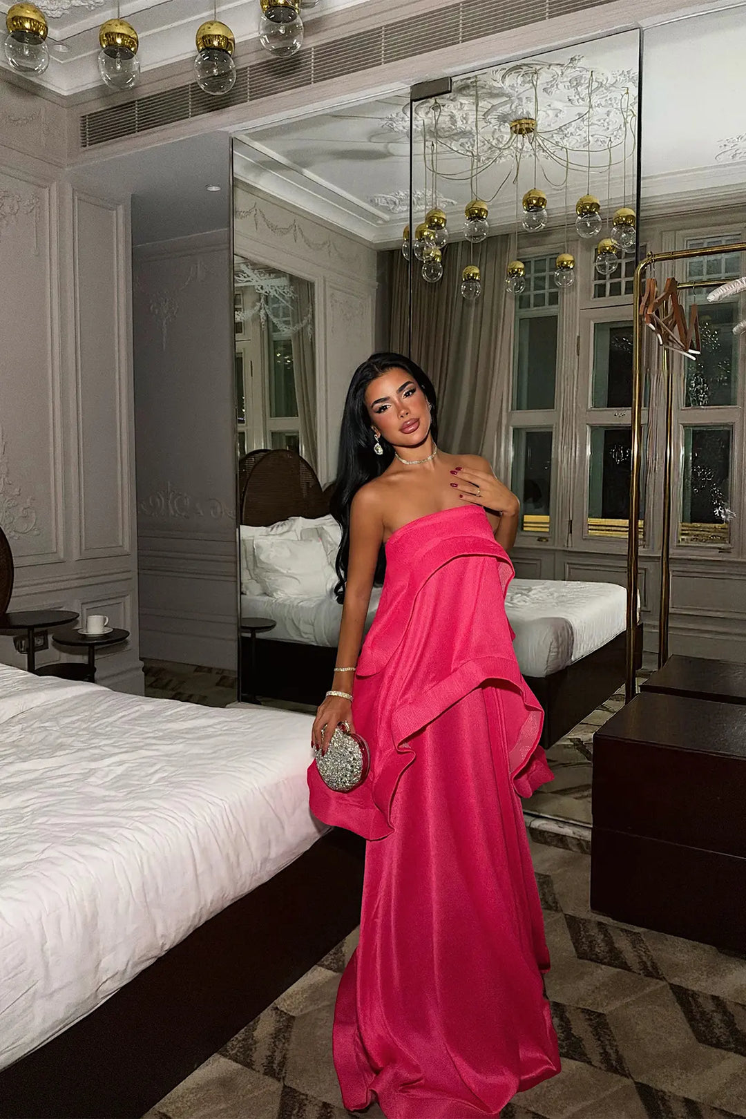 EYY Women Fuchsia Long Dress - Bazal’tove