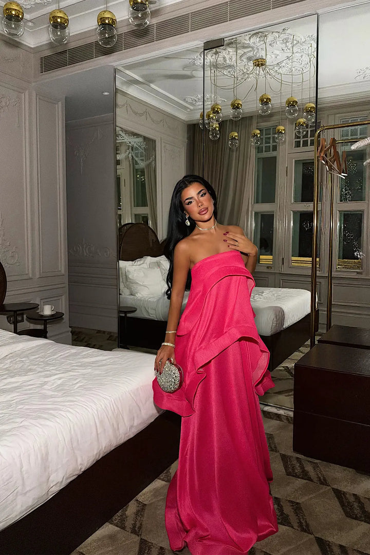 EYY Women Fuchsia Long Dress - Bazal’tove