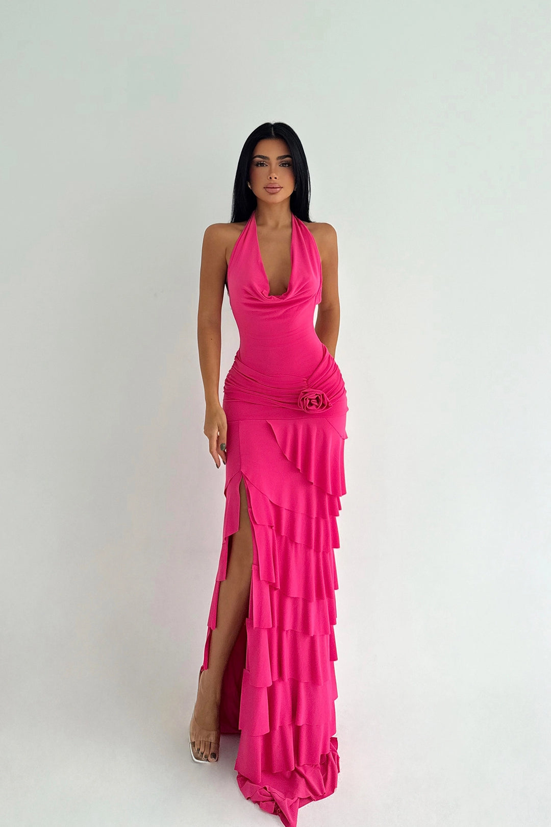 EYY Women Fuchsia Destiny Long Slit Dress - San Angelo