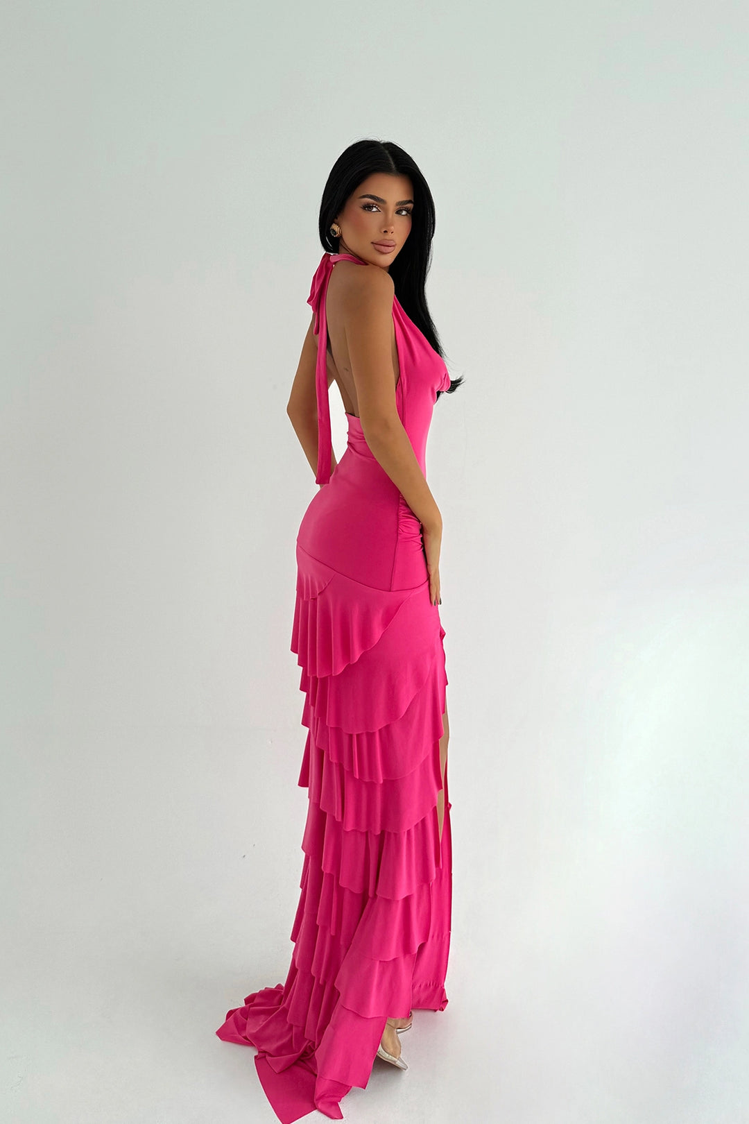 EYY Women Fuchsia Destiny Long Slit Dress - San Angelo