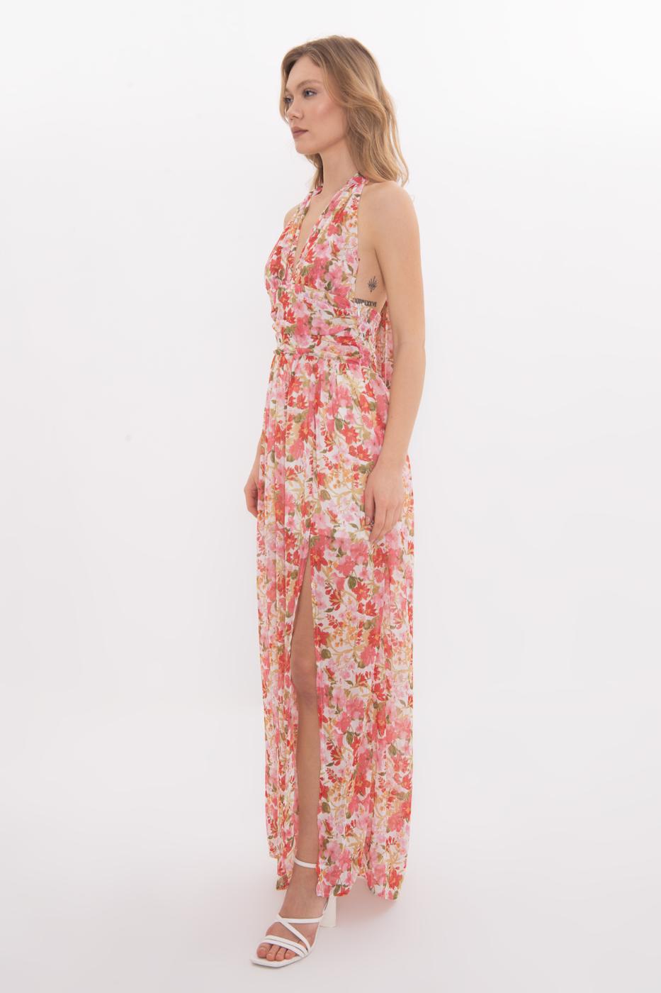 BSL Women Maxi Chiffon Dress with Scarf - Dalton