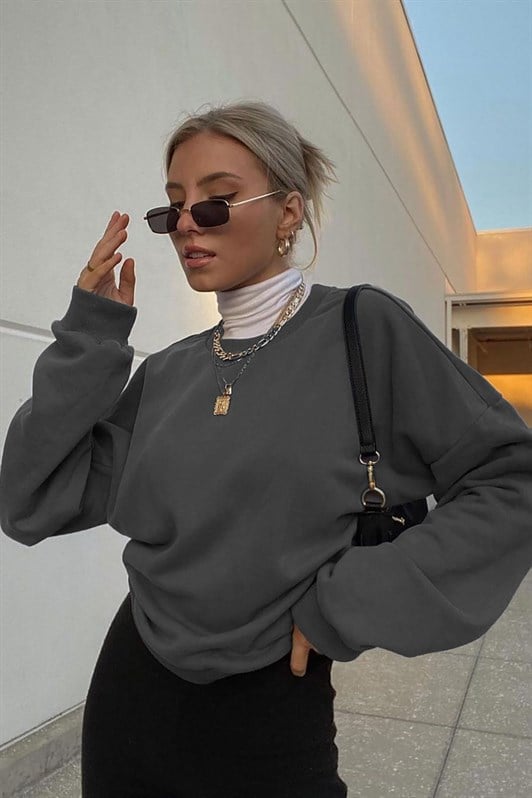 MDX Smoke Bicycle Neck Basic Sweatshirt MG1559 - Batumi