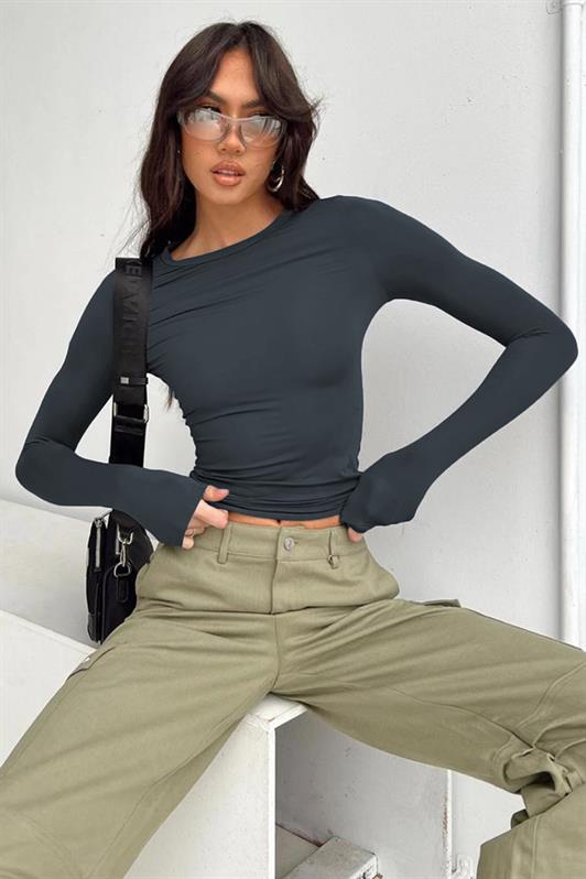 MDX Smoke Bicycle Neck Basic Long Sleeve Bodysuit MG1701 - Chaïdári