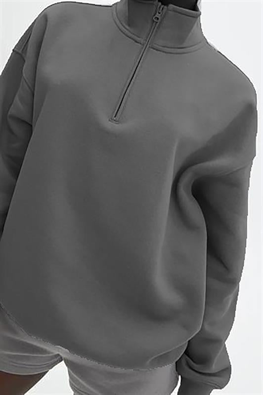 MDX Fume Oversize Sweatshirt with Zipper Detail MG1933 - Troisdorf