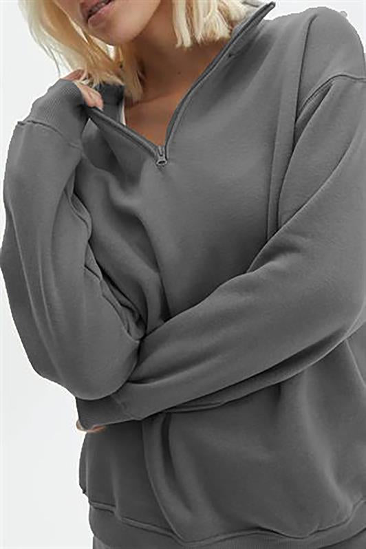 MDX Fume Oversize Sweatshirt with Zipper Detail MG1933 - Troisdorf