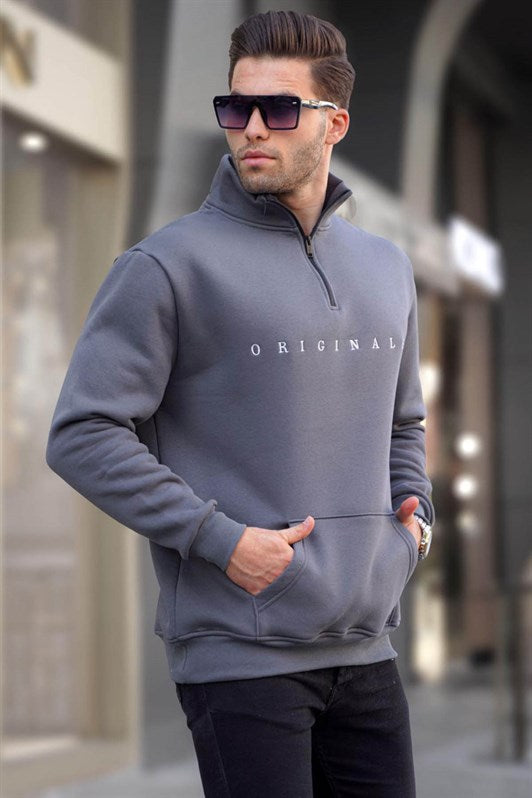 MDX Smoke Zip Neck Embroidered Sweatshirt 6028 - Lake Stevens