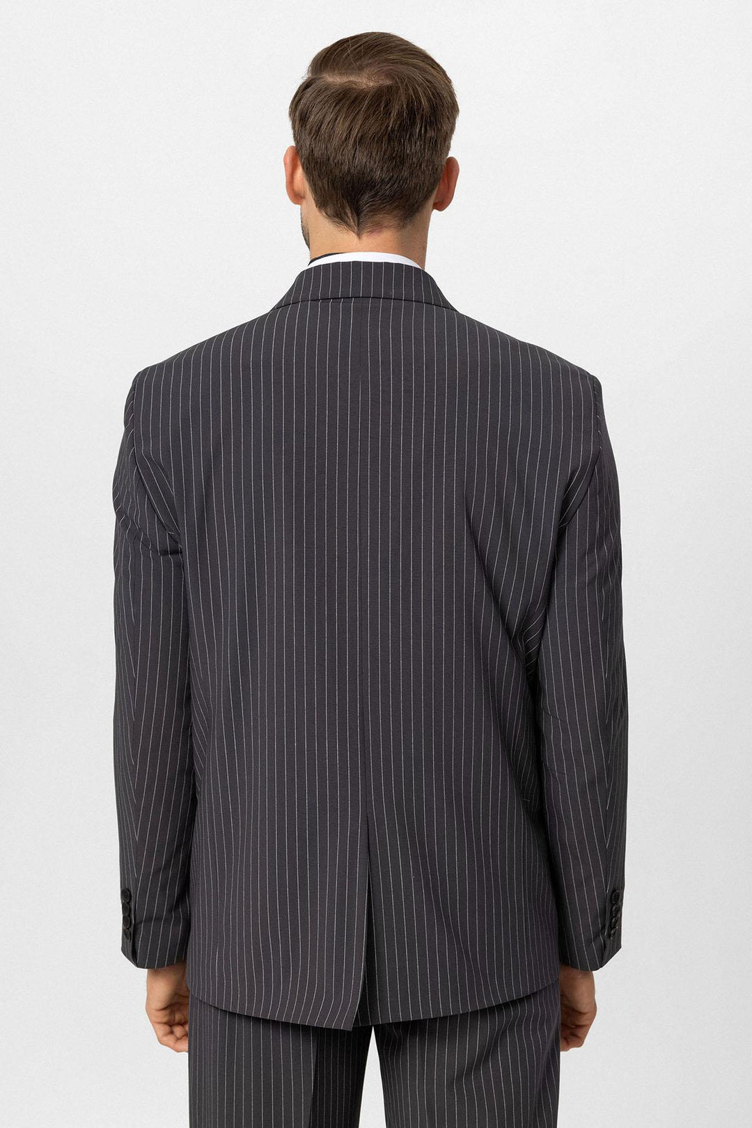 ANT Antioch Smoke Double Breasted Striped Men's Blazer Jacket - Charlottetown