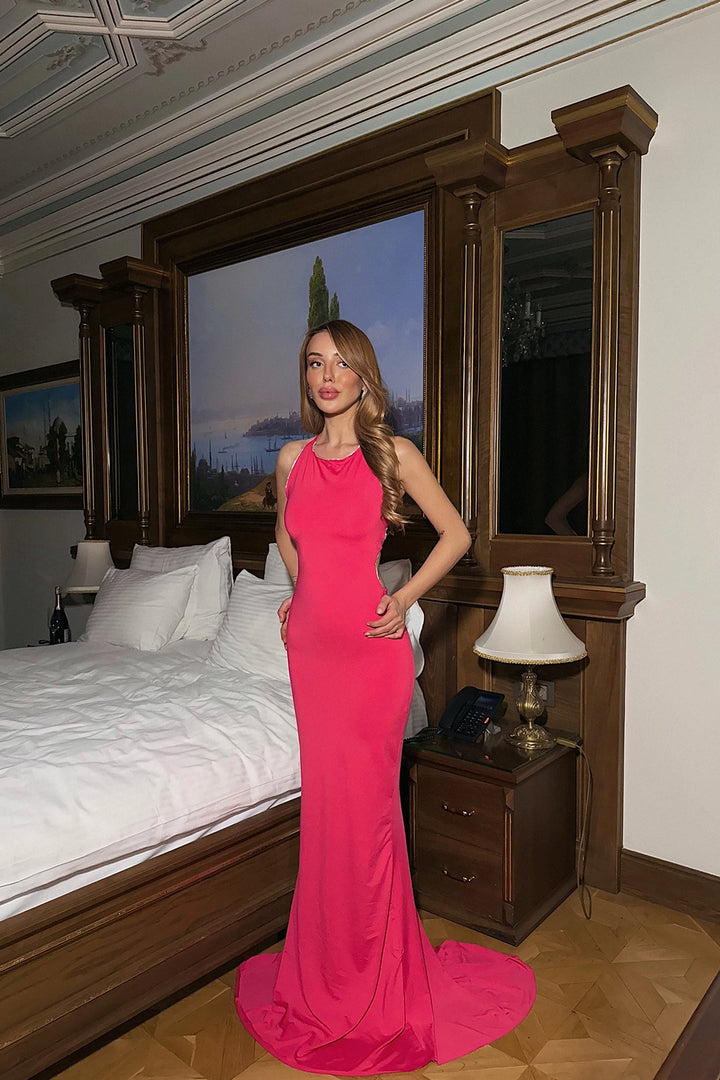 EYY Women Fuchsia Strap Long Dress - Antelope