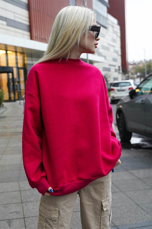 MDX Fuchsia Bicycle Collar Basic Sweatshirt MG1559 - Monroe