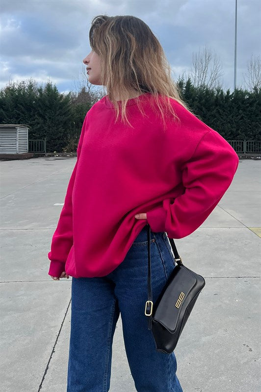 MDX Fuchsia Bicycle Collar Basic Sweatshirt MG1559 - Monroe