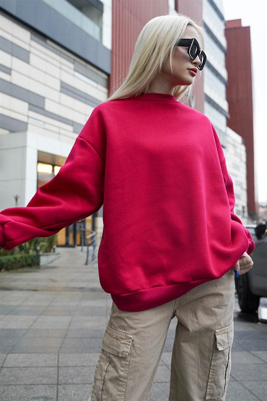 MDX Fuchsia Bicycle Collar Basic Sweatshirt MG1559 - Monroe