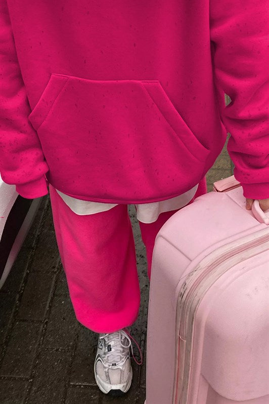 MDX Fuchsia Hooded Oversize Sweatshirt with Shirred MG1566 - Townsville