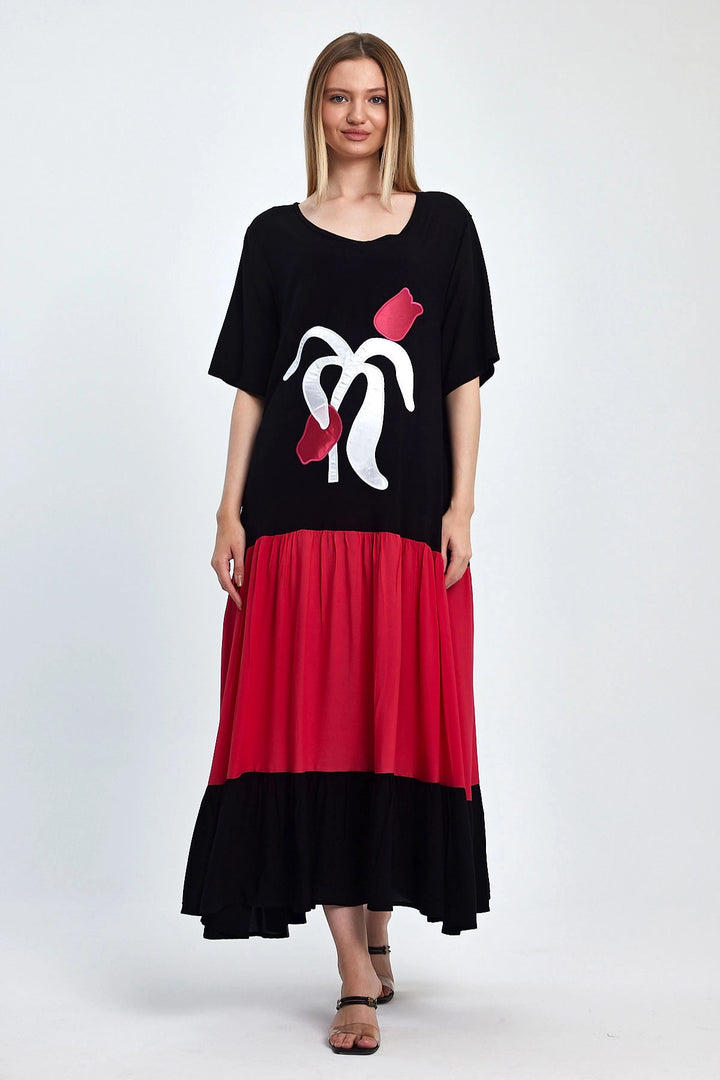Maxi Girl Fuchsia Embroidered Woven Viscose Dress BCVL-251041 - Wijchen