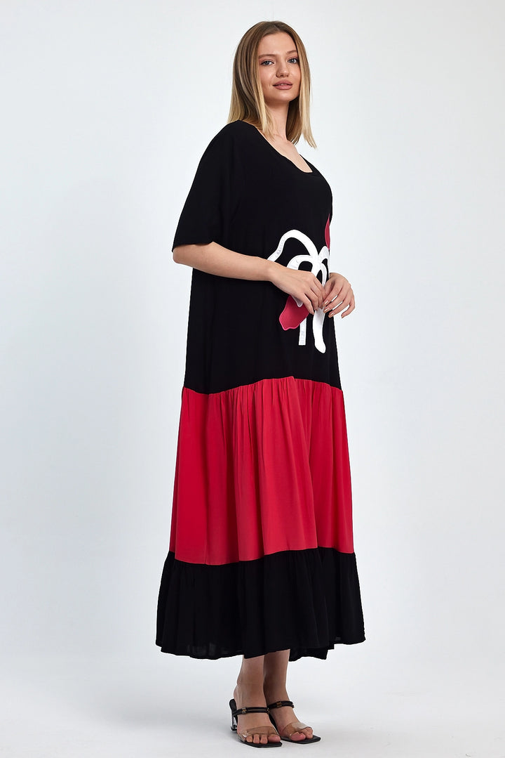 Maxi Girl Fuchsia Embroidered Woven Viscose Dress BCVL-251041 - Wijchen