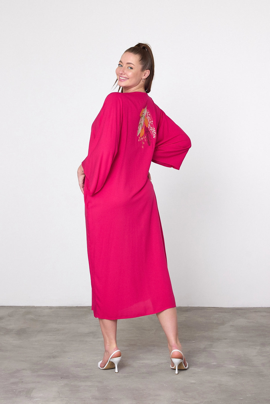Maxi Girl Fuchsia Embroidered Woven Viscose Dress BCVL-25V039 - State College